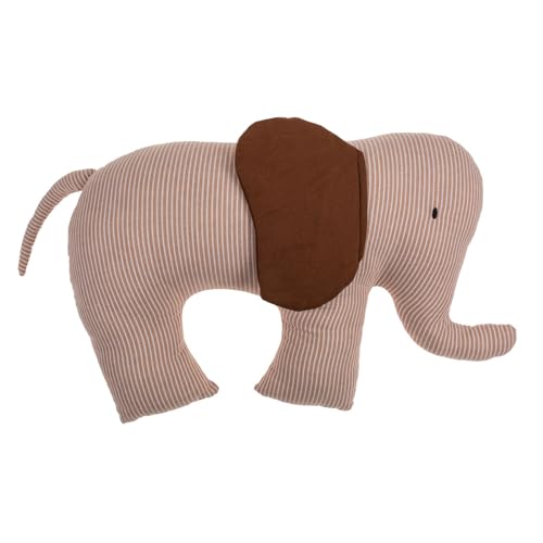 ReWu Kissen Elefant Plüsch Dekokissen Spielkissen Tier Plüschtier Beige Braun Kuschelkissen Kuscheltier Weich - Geschenk für Kinder - 30 x 45 cm von ReWu