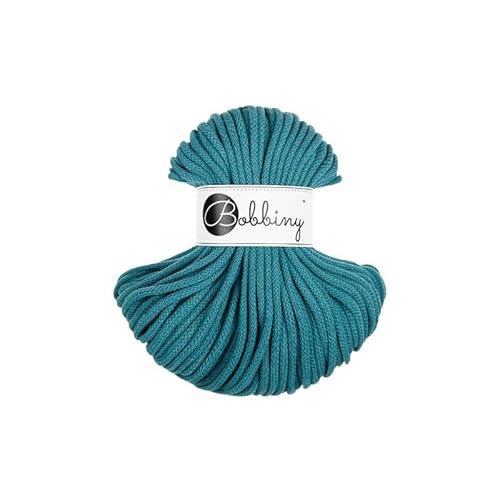 Premium Baumwoll-Flechtschnur - 5mm x 50m - Vielseitige Makramee-Kordel für Stricken, Weben, DIY-Basteln und Heimdekoration - Hochwertige Bunte Bastelschnur - Teal von ReWu