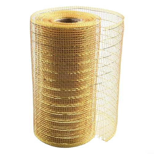 Crafters' Choice Deko-Mesh-Rolle, 15 cm breit, für schöne Heimdekorationsprojekte (Gold) von ReachMall