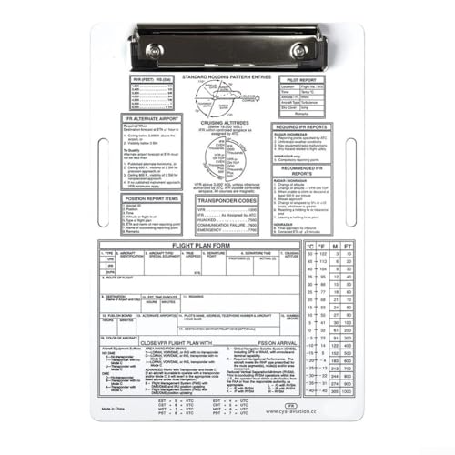 Pilot-Knieschoner, Aluminiumlegierung, Piloten-Notizblock mit Metallclip und Stifthalter, Kniebrett-Klemmbrett, Piloten-Schreibtafel (IFR) von ReachMall