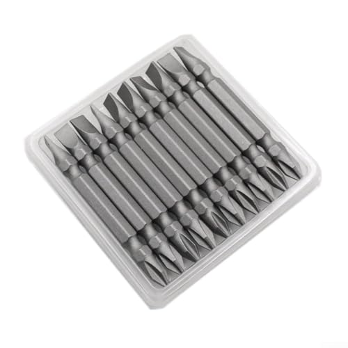 Professionelles Magnetbohrer-Set, PH2 x Schlitz, 6 mm, Doppelkopf-Schraubendreher-Bits, kompatibel mit elektrischen Bohrmaschinen, 10 Stück (65 mm) von ReachMall