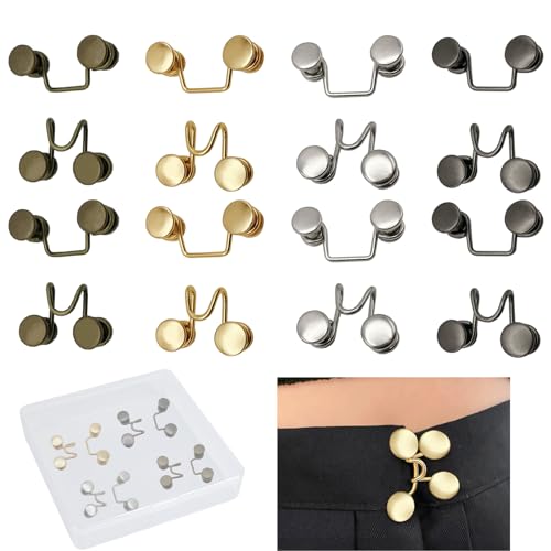 Realand Verbesserter Hosen-Taillenspanner – bequeme niedrige Innenwölbung – 8er-Set, 4 Farben, verstellbarer Jeansstrumpf, Knopfnadelversteller von Realand