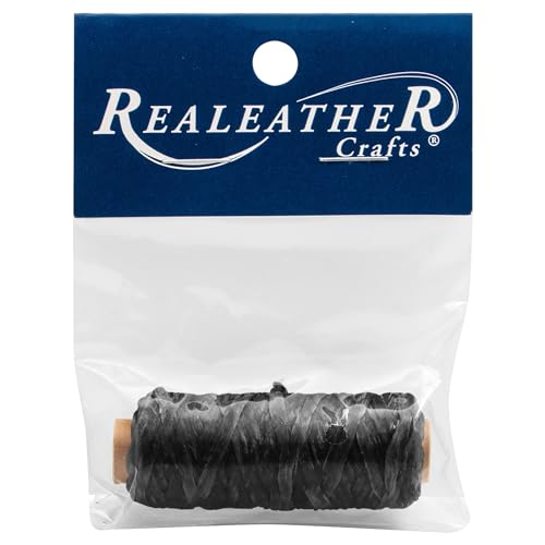 Realeather Crafts Kunstleder Faden 20yds-Schwarz von Realeather Crafts