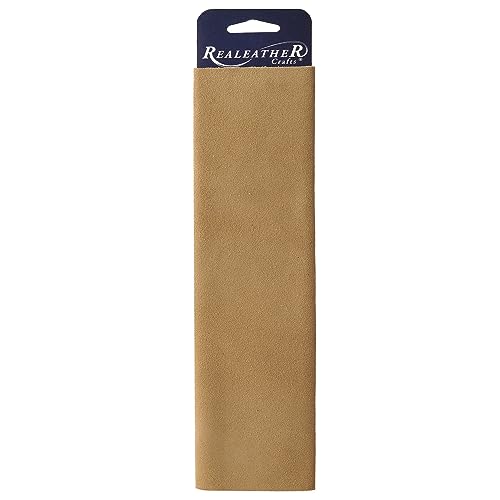 Realeather Crafts Leder Wildleder Trim Stück 21,6 x 27,9 cm, beige von Realeather Crafts