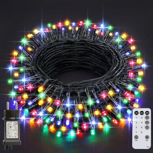 LED Lichterkette Innen Außen, 220LEDs & 29.2M LED Lichterkette Weihnachtsbaum, 8 Modi IP44 Wasserdicht Fairy Lights mit Fernbedienung und Timer, für Weihnachten, Garten, Party, Hochzeit - RGB von Realky