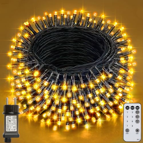 LED Lichterkette Innen Außen, 320LEDs & 41.2M Lichterkette Weihnachtsbaum, 8 Modi IP44 Wasserdicht Fairy Lights mit Fernbedienung und Timer, für Weihnachten, Garten, Party, Hochzeit - Warmweiß von Realky