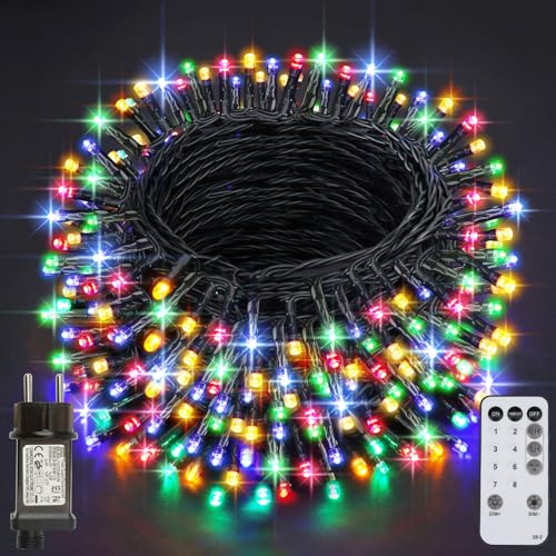 LED Lichterkette Innen Außen, 320er LED Lichterkette Weihnachtsbaum, 8 Modi IP44 Wasserdicht Fairy Lights mit Fernbedienung und Timer, für Weihnachten, Innen, Außen, Garten, Party, Hochzeit - RGB von Realky