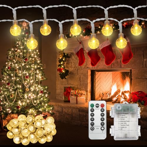 Led Lichterkette Außen Innen Weihnachtsbaum - Led Lichterkette mit Batterie Fernbedienung Timer Outdoor Weihnachtsbeleuchtung Außen für Weihnachtsbaum Saisonale Party Balkon Fenster Weihnachten Deko von Realky