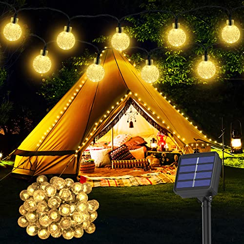 Solar Lichterkette Aussen Wetterfest, 60 LED 13,2M 43,3Ft 8 Modi IP65 Outdoor Lichterkette Solar aussen Wetterfest Lampions für Balkon Terassen Garten Bäume Weihnachtsdekoration Festival(warmweiß) von Realky