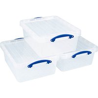 3 Really Useful Box Aufbewahrungsboxen 3x 23,5 l transparent 50,0 x 39,5 x 19,5 cm von Really Useful Box