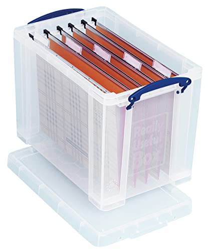 Really Useful Ablagebox, 24 l, transparent (inkl. 10 Hängemappen) von Really Useful Box