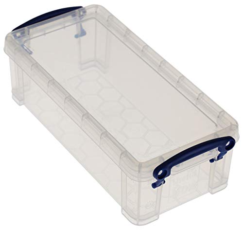 Really Useful Box 6 x Aufbewahrungsbox 0,9 Liter inkl. Deckel - transparent von Really Useful Box
