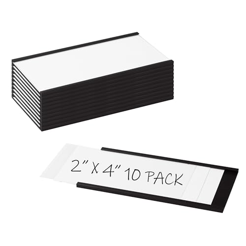 Realth Magnetische Etikettenhalter | 10 Stück C-Kanal Magnet -Etiketten | 50MM X 100MM | Beschreibbar Schmutzfrei Abnehmbar für Whiteboard Metall Hängeschränke und Schubladen(MLH2410) von Realth