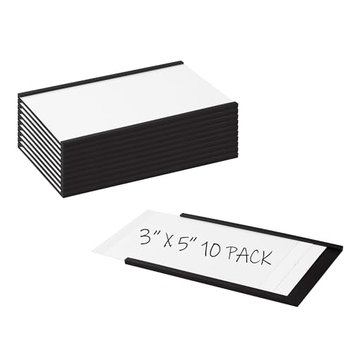 Realth Magnetische Etikettenhalter | 10 Stück C-Kanal Magnet -Etiketten | 76.2MM X 127MM | Beschreibbar Schmutzfrei Abnehmbar für Whiteboard Metall Hängeschränke und Schubladen(MLH3510) von Realth