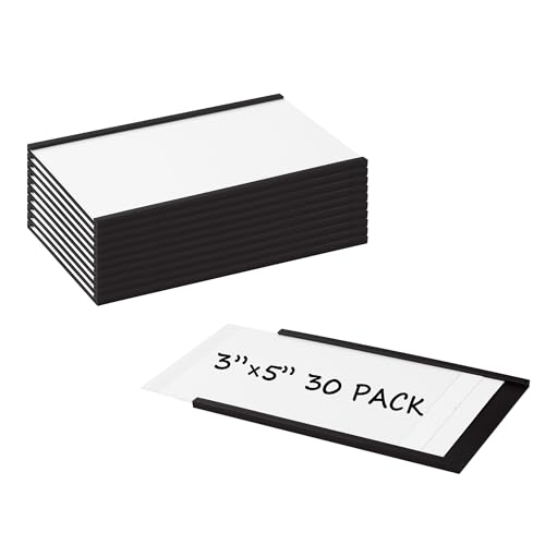 Realth Magnetische Etikettenhalter | 30 Stück C-Kanal Magnet -Etiketten | 76.2MM X 127MM | Beschreibbar Schmutzfrei Abnehmbar für Whiteboard Metall Hängeschränke und Schubladen(MLH3530) von Realth