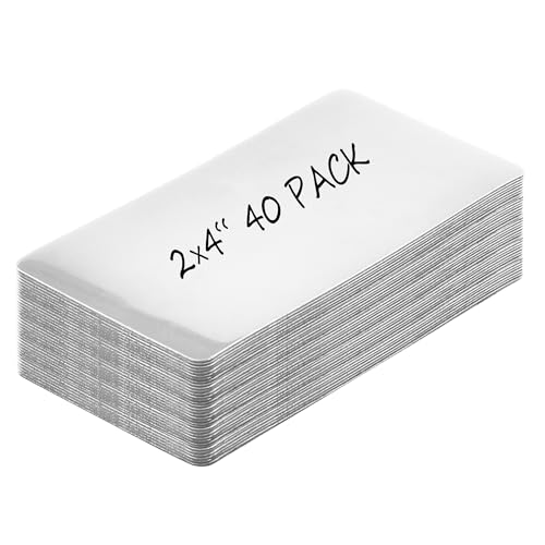 Realth Magnetstreifen Beschreibbar | 40 Stück 5CM x 10CM Weiß | Wiederverwendbar und löschbar | für Klassenzimmer Home Office Whiteboard Kühlschrank Crafts Namensschilder(RML4430W) von Realth