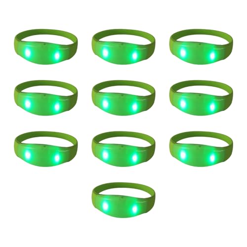 Rebellious 10pcs LED Light Up Armbänder Multicolors Glühend Silikon Armband Sprachaktivierhanges Accessoires Für Konzerte von Rebellious