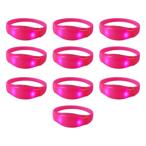 Rebellious 10pcs LED Light Up Armbänder Multicolors Glühend Silikon Armband Sprachaktivierhanges Accessoires Für Konzerte von Rebellious