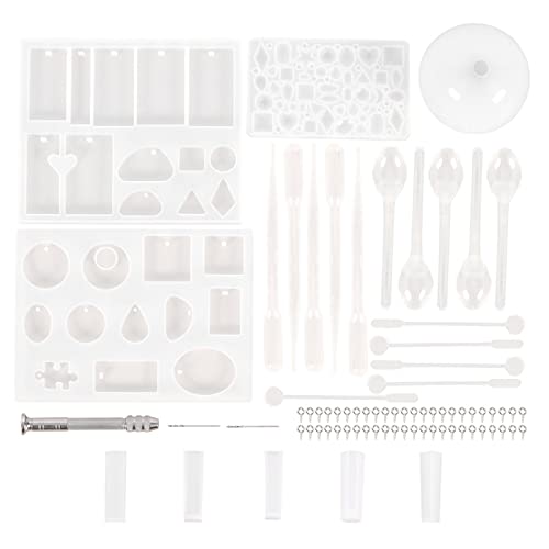 Schmuckherstellungs-Set aus Kunstharz mit Harzform und Zubehör, Epoxidharz-Starter-Set, Silikonmaterial, Geschenk für Heimwerker, Anfänger, Harzgussformen, Schlüsselanhänger von Rebellious