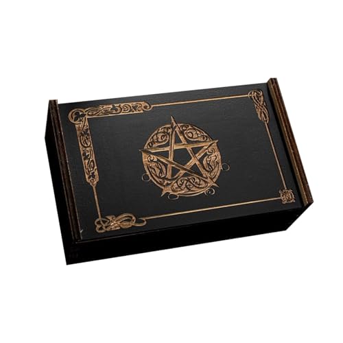 Tragbare Holz Tarot Karten Box Push Pull Karten Box Geschenke Fall Wahrsagerei Karte Lagerung Container Hexe Dekoration von Rebellious