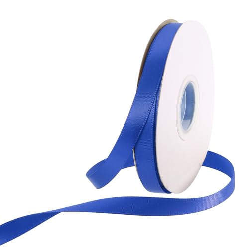 Rebower 25 Yard/75ft Satinband Dickes beidseitiges Grosgrain-Seidenband, [für Geschenkverpackung, Haarschleifen, Hochzeit, Kuchen, Blumen] - 3/8"(1cm)/Blau von Rebower