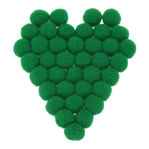 Rebower Pom Pom Weiche und flauschige Bälle Regenbogen Bastel-Pom Pom Stoff [für DIY-Kreative Bastelprojekte und Dekoration] - 0,59 Zoll/Dunkelgrün / 300 Stück von Rebower