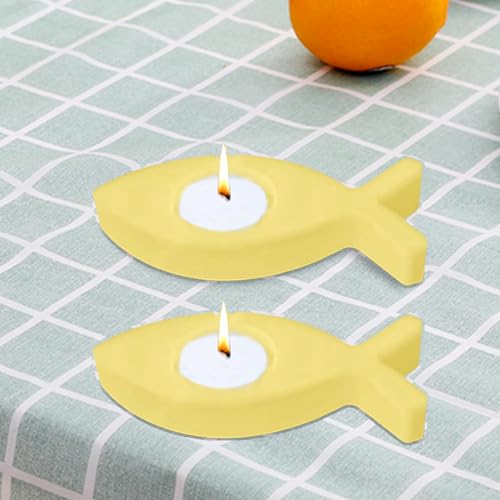 3 Pcs Silikon Gießform Kerzenhalter, Silikonform Fisch, Silikonformen Gießformen Kerzen, DIY Fisch Silikonform Kerzenhalter Epoxidharz Form für Kommunion Deko Konfirmation Taufe Geschenk (2 Stück) von Recitem