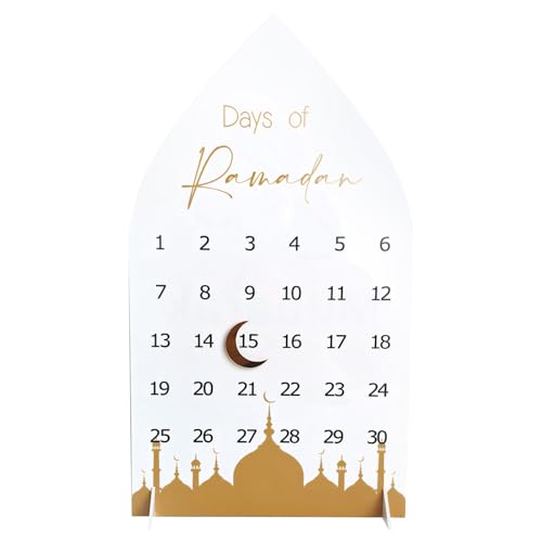 Ramadan Deko – Ramadan Kalender aus Holz – DIY-Ramadan-Dekoration & Countdown-Ornament | Eid-Mubarak-Dekoration für Zuhause | Ramadan Deko, Ramadan Tischdeko, Islam Deko (Stil 1) von Recitem