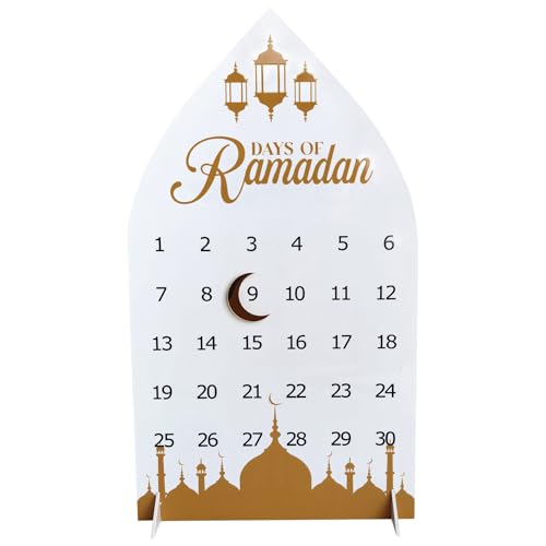 Ramadan Deko – Ramadan Kalender aus Holz – DIY-Ramadan-Dekoration & Countdown-Ornament | Eid-Mubarak-Dekoration für Zuhause | Ramadan Deko, Ramadan Tischdeko, Islam Deko (Stil 2) von Recitem