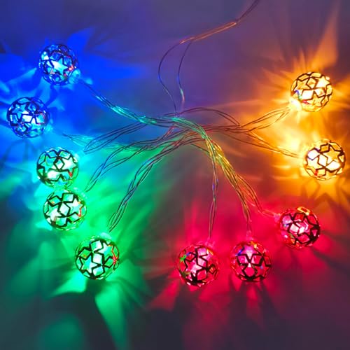 Recitem 3 Meter LED Marokkanische Lichterkette,Warmweiß Batterie Lichterkette,Weihnachtsbeleuchtung,für Weihnachten, Schlafzimmer, Party, Hochzeit,Lichtervorhang Lichter von Recitem