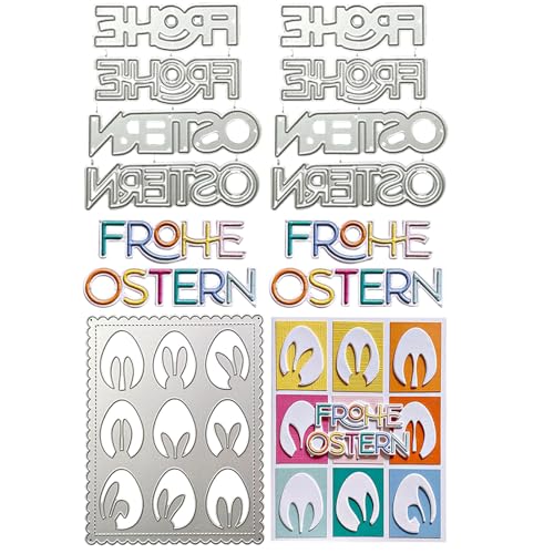 Stanzschablonen Ostern, Ostern Stanzschablonen Ostern Metall Prägeschablonen Stanzformen Schneiden, Kartengestaltung, DIY Geschenkboxen Handwerk Geschenk Fotoalbum Deko Cutting Dies (1 A & 2 B) von Recitem