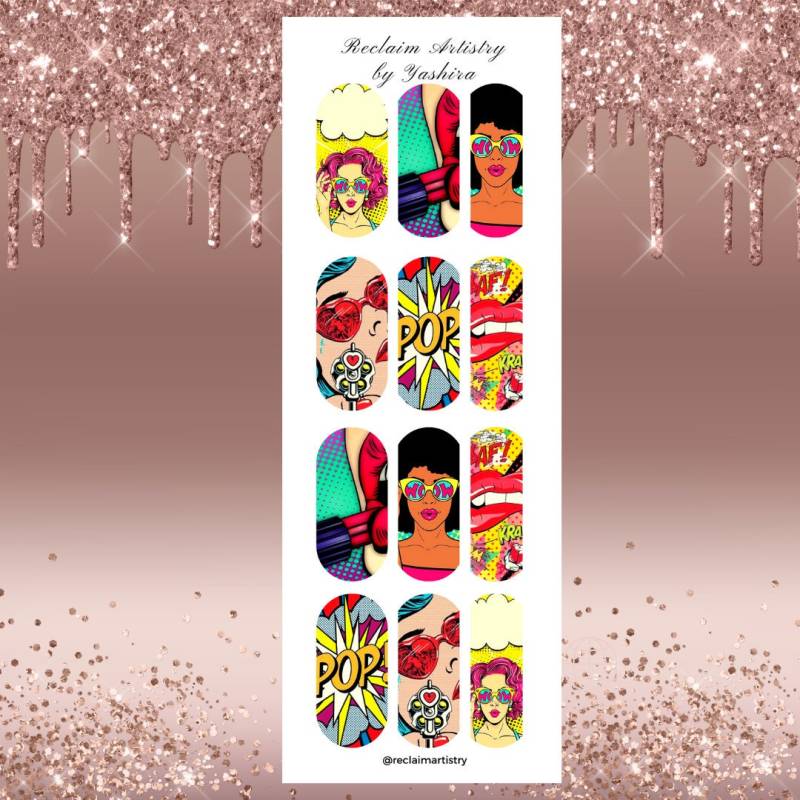 Pop Art Nail | Nagel Wasser Decals Nailart Nagelsticker Nägel von ReclaimArtistryShop