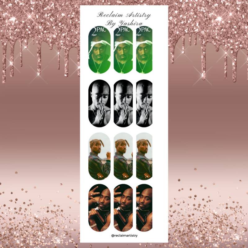 Tupac Nailart | Nagel Wasser Decals Nagelsticker Nägel von ReclaimArtistryShop