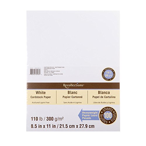 Recollections White Heavyweight Cardstock Paper, 8.5 X 11 - 100 Sheets by Recollections von Recollections