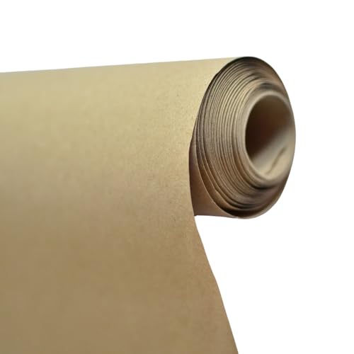 RECYCOOL Braunes Kraftpapier 120 cm x 10 m | Eco Papierrolle, 100% recycelt, biologisch abbaubar, vielseitig einsetzbar – zum Einpacken, Verpacken, für Kunst und Handwerk, Tischdecken von RecyCool