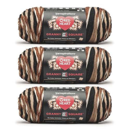 Red Heart All in One Granny Square Espresso 3 Pack mit 250 g Garn von Red Heart