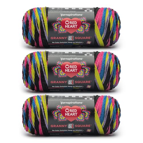 Red Heart All in One Granny Square Neon Lights 3 Pack of 250g Yarn von Red Heart