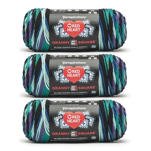 Red Heart All in One Granny Square Totally Teal 3 Pack mit 250 g Garn von Red Heart