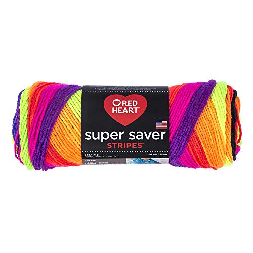 Red Heart E300.4970 Super Saver Garn, acryl, Bright Stripe, 5 ounces, 215 Meter von Red Heart