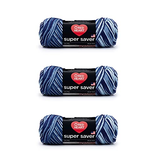 Red Heart E300B.0984P03 Super Saver Garn, Acryl, Schattierte Dämmerung, 3 Pack, 3 Count von Red Heart