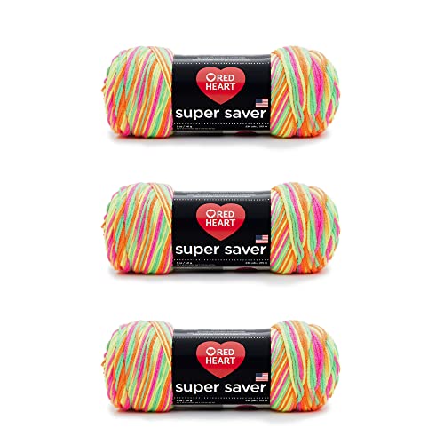 Red Heart E300B.3934P03 Super Saver Garn, Acryl, Tag Glow, 3 Pack, 3 stück von Red Heart