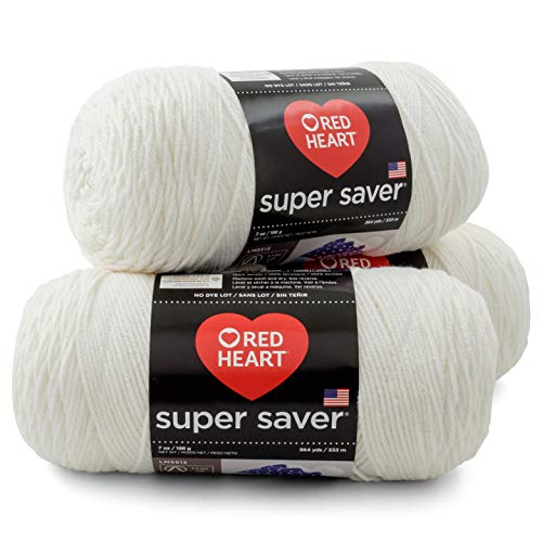 Red Heart E300PK.0311 Super Saver 3er Pack Garn, Acryl, Weiss/opulenter Garten, 999 Meter von Red Heart