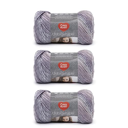 Red Heart Boutique Unforgettable Perlgarn – 3 Packungen mit 100 g – Acryl – 4 Medium (Kammgarn) – 270 Meter – Stricken, Häkeln und Basteln von Red Heart