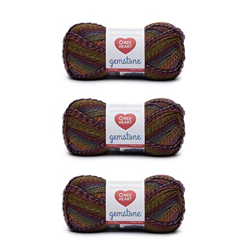 Red Heart E871.2139P03 Edelstein Garn, Acryl, Achat, 3 Pack, 3 Count von Red Heart