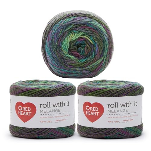 Red Heart E890.0656P03 Roll With It Melange Garn, Catwalk, 3 Pack, 3 Count von Red Heart