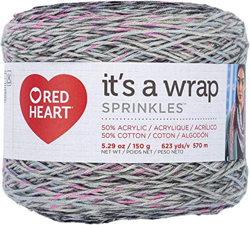 Red Heart It's a Wrap Sprinkles Garn, Baumwolle Acryl, Samtrot, 570 von Red Heart