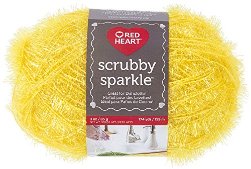 Red Heart Scrubby Sparkle E851.8215 Garn, Zitrone von Red Heart