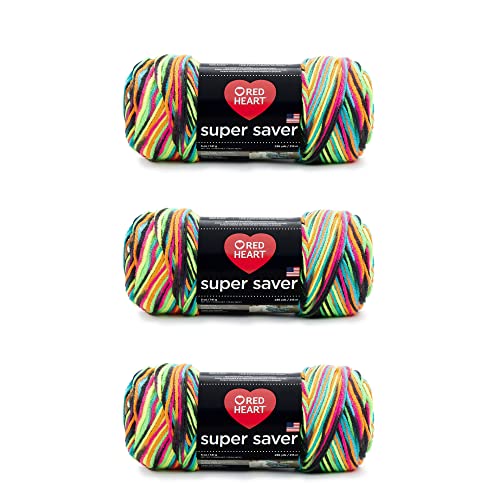 Red Heart Super Saver Garn, 3er-Pack, Blacklight 3 Stück von Red Heart