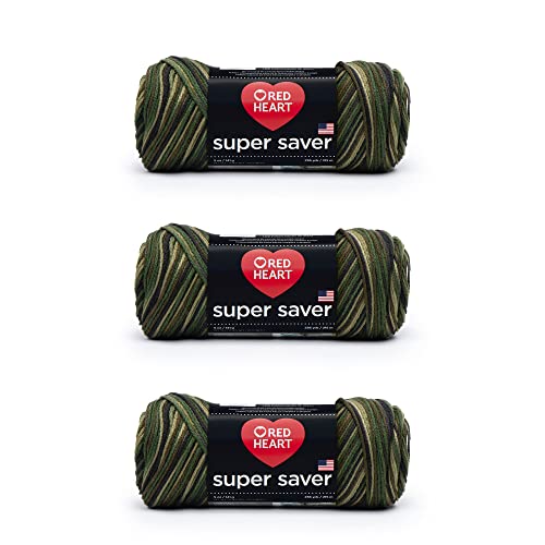 Red Heart Super Saver Garn, 3er-Pack, Camouflage, 3 Stück von Red Heart