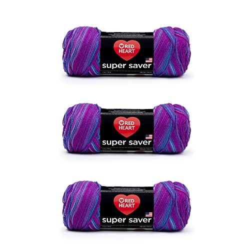 Red Heart Super Saver Garn, 3er-Pack, Grape Fizz 3 Stück von Red Heart